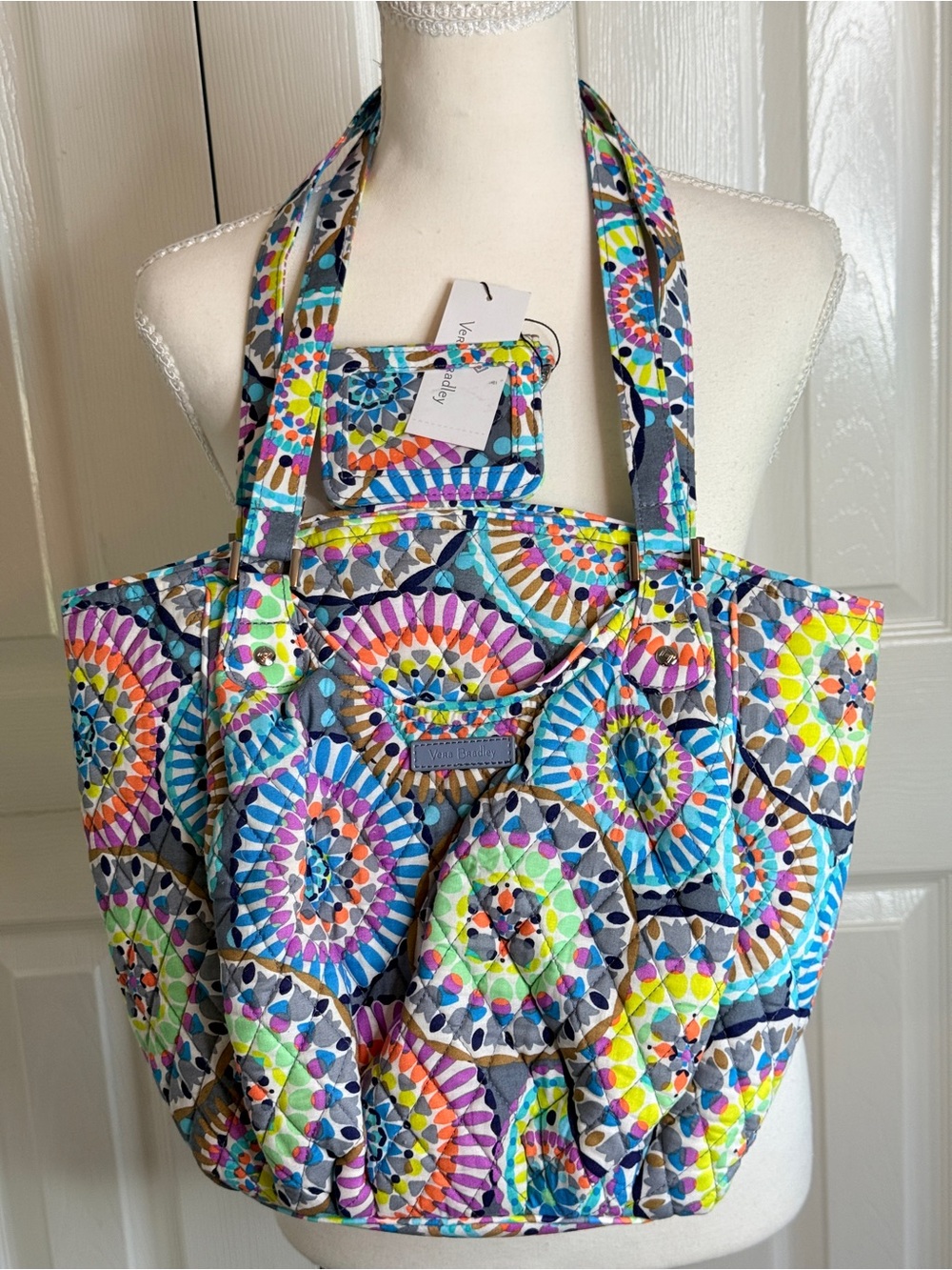NWOT Vera Bradley Sunny Medallion Glenna Satchel & NWT Campus Double ID Case